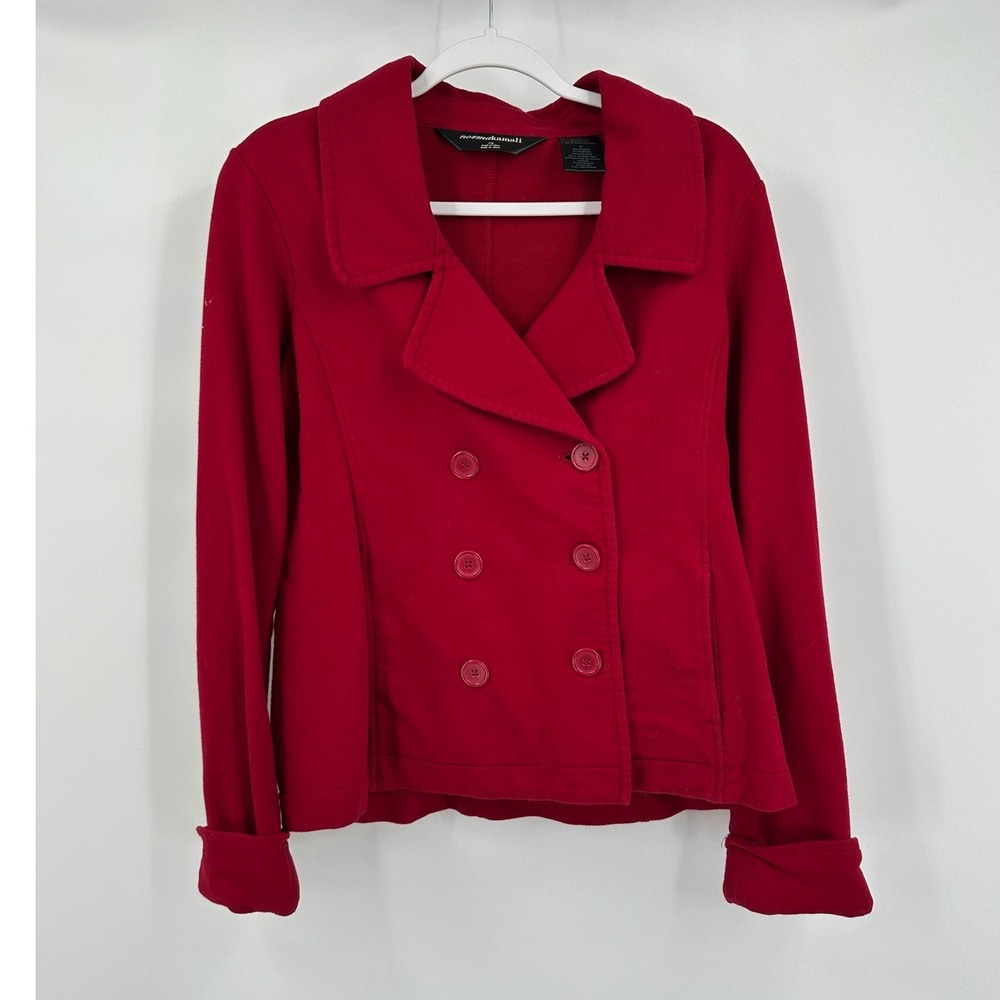 Norma Kamali Womens Preppy Power Blazer Size L Jacket‎ Red Minimalist Academia